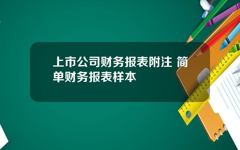 上市公司财务报表附注 简单财务报表样本